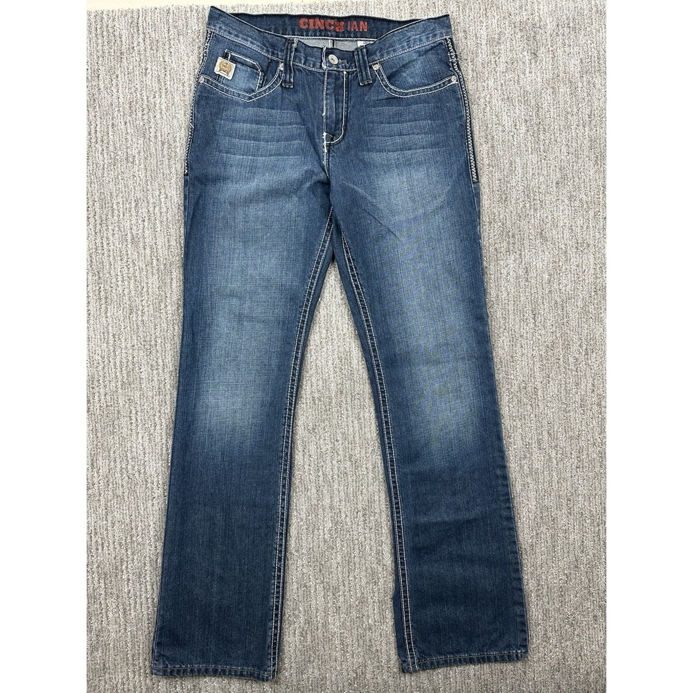 Cinch Ian‎ Jeans Mens 31x34 (Fits 34x34) Blue Medium Wash Slim Bootcut Stretch